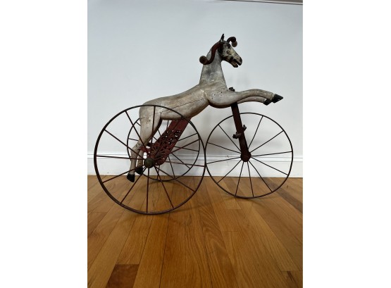 Victorian Large Velocipede Horse Tricycle Chain Driven Antique 28'x18'x23' A Most Beautiful Vintage Toy