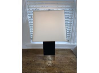 Ralph Lauren Leather And Chrome Lamp 7x7x30'
