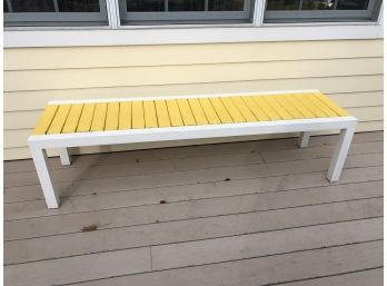 Deck Bench Yellow And White By Polywood Metal And Polywood 68x17.25x18'