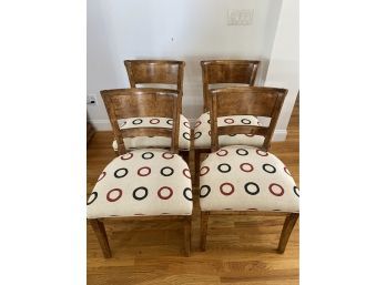 Four Wood Custom Upholstered Chairs 22x21x19' Seat 34' Back