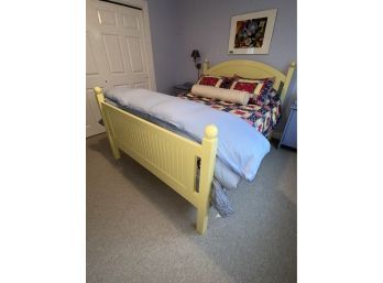 Yellow Queen Size Bed Frame And Stearns And Foster Bed Includes All Bedding