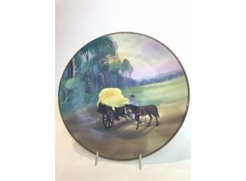 Signed Painting On Plate Hand Painted Nippon 10.75' Nick And Chip Free