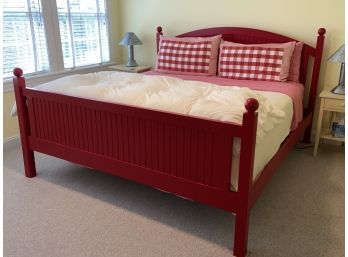 Red King Size Bed Frame And Stearns & Foster Mattress