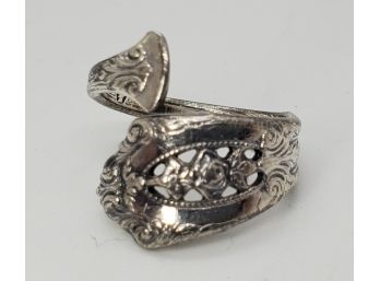 Size 7 Vintage / Antique Reticulated Silver Spoon Ring