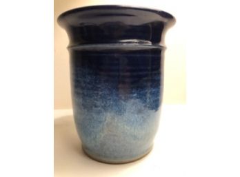 Nice Blue Pottery Vase Or Wine Bottle Cooler