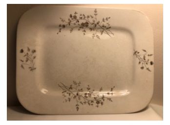 Porcelain Platter Delicate Flower Pattern Marked
