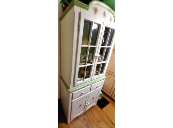 Kitchen Or Hall Cabinet 2 Upper Doors With Glass, 2 Drawers And 2 Solid Wood Doors On The Bottom