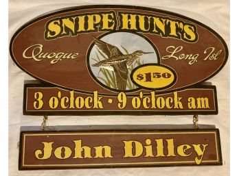 Snipe Hunts Quogue  Long Island NY  Handmade Sign By Rustic Sign