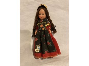 Vintage Doll From Graubunden Switzerland Sleep Eyes