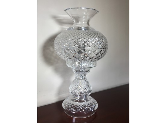 Fabulous Vintage WATERFORD CRYSTAL Alana Pattern Hurricane / Table Lamp - Large Size - VERY EXPENSIVE !