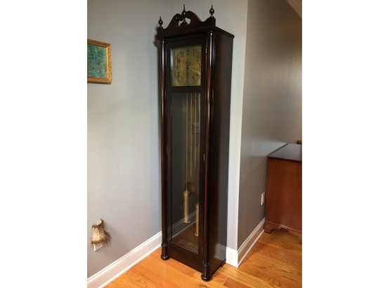 Gorgeous Tall Antique Mahogany Grandfather Clock By COLONIAL MFG. CO. - Very Tall Piece 80' Or  6' 7'