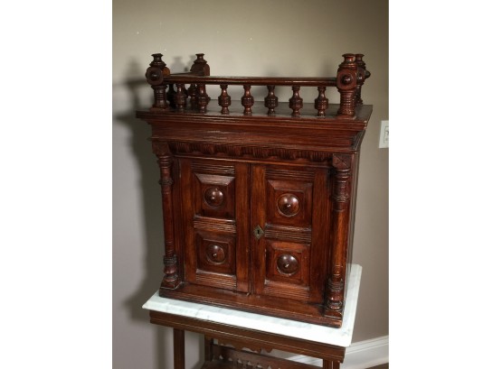 Beautiful Antique Cabinet Top ? Hanging Cabinet ? - Could Made Into Tabletop Bar Cabinet ? Amazing Humidor ?