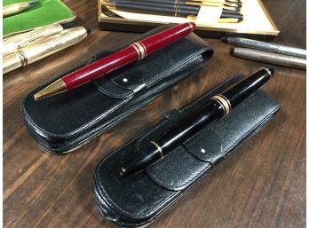 Collection Of Vintage & Newer Pens  MONT BLANC - SHEAFFER - CROSS & Others - Ball Point & Fountain Pens !
