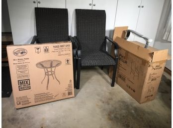 Set Of Four (4) PHI VILLA Brand New Outdoor Chairs $98 EACH ! - Plus Brand New $169 Hampton Bay Bistro Table
