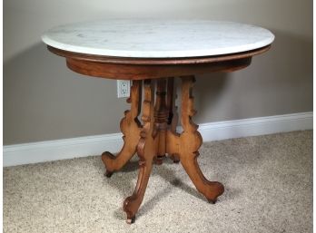 Fabulous Large Antique 19th Century Victorian Marble Top Parlor Table - Larger Size - 1875-1895 - Beautiful !