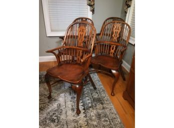 Fabulous Set Of Four (4) VERY HIGH QUALITY All Hand Made Windsor Chairs - These Are Amazing Chairs WOW !