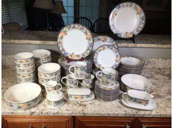 HUGE Set Of MIKASA China - Intaglio - Garden Harvest Pattern - VERY Large Service - Over 70 Pieces - Nice Set
