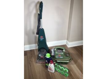 Two Like New BISSELL Steam Machines - Bissell QUICKSTEAMER POWERBRUSH  & Bissell SPOTBOT With Extras In Photos