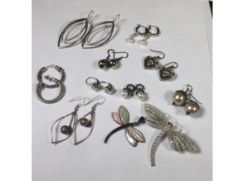 Wonderful Group Lot Of ALL STERLING SILVER / 925 Earrings & Pendants Lot - GREAT LOT - ALL STERLING SILVER !