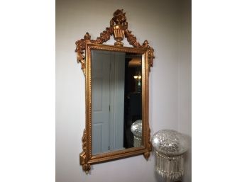 Fabulous Antique Decorator Mirror - Very Nice Deep Gold Details Urn & Garlands - 1930s - 1940s Wonderful Piece
