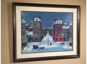 Lovely Large Michael Delacroix Winter Print - From Ross Gallery - Beautiful Frame - 33' X 26' - Lovely Piece