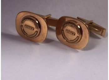 Fabulous Solid 14kt Yellow Gold NYNEX Chairmans Club Cufflinks - Fantastic Pair - 5.9 DWT Or 9.18 Grams