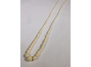 Fabulous Vintage All Carved Bone Necklace - Very Well Made - Super Detailed - All Completely Hand Carved