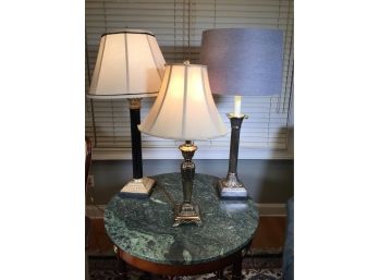 Great Lot Of Three Quality Table Lamps ALL WITH Shades - One Is FREDERICK COOPER - Great Decorator Lot !
