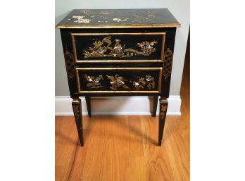 Fabulous Antique Two Drawer Stand / Table - Lovely Chinoiserie Decoration - Made In Italy - 1930s - 1940s