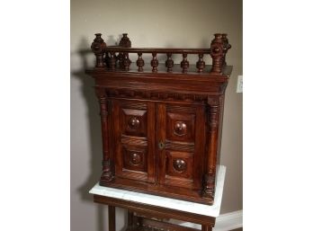Beautiful Antique Cabinet Top ? Hanging Cabinet ? - Could Made Into Tabletop Bar Cabinet ? Amazing Humidor ?