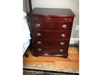(2 Of 2) Nice Mahogany Bachelors Chest / End Stand By BOMBAY Company With Oval Brass Hepplewhite Style Pulls