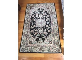Great Looking Oriental Style Rug - Black - Ivory - Gray - Light Blue - Burgundy - Quality Machine Made Rug