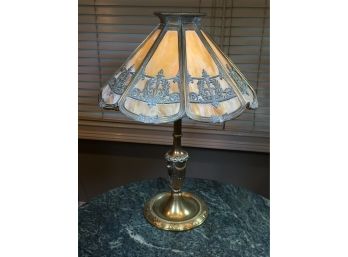 Spectacular Original Antique BRADLEY & HUBBARD Slag Glass Table Lamp 1915-1925 Incredible Piece - No Damage