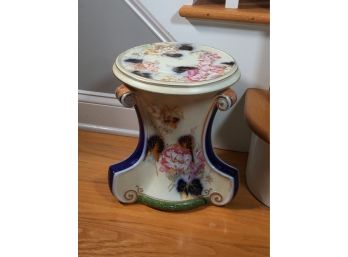Lovely Antique Porcelain Pedestal For Jardinere - All Hand Painted - 1875-1895 - Great For Plants Or Whatever