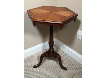 Fantastic Antique Tripod Table - Marquetry / Parquetry Top With Mariner Star Inlay - Fabulous Antique Table