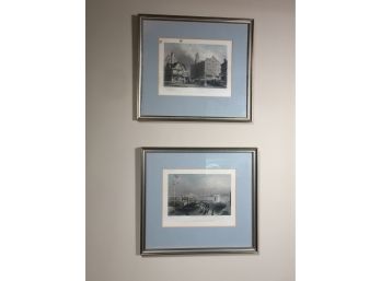 Lot Of Three Antique Etchings - ALL SCENES OF BOSTON - 1870-1890 - H Griffiths - W H Bartlett - Beautiful !