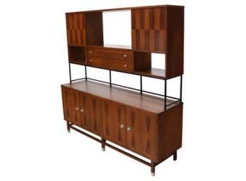 Paul Browning For Stanley Furniture Mid-Century Modern MCM Credenza In 2 Sections.