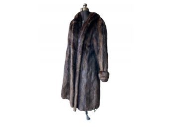 Vintage Mink Fur Long Coat, Larger Size
