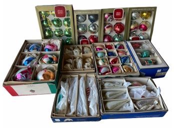 Collection Of 9 Full Boxes Of Vintage Christmas Ornaments.