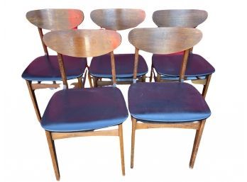 Set Of 5 Vintage Mid-Century Modern MCM Dining Chairs By Intercontinental Furniture Co.