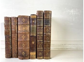 1768 - Group Of (6) Italian Sonnets-  Leatherbound Books Of Mixed Genres & Titles