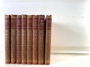 1923 - 8 Vol - Leather Pocket Edition Of John Masefield's Saltwater Ballads & Poems