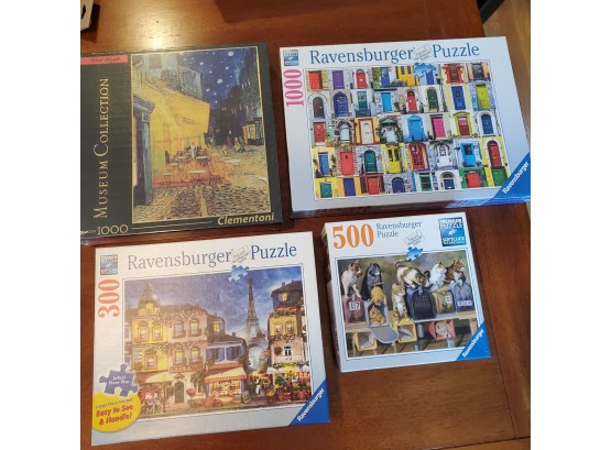 Four Beautiful Puzzles - Three Ravensburger & One Clementoni Van Gogh