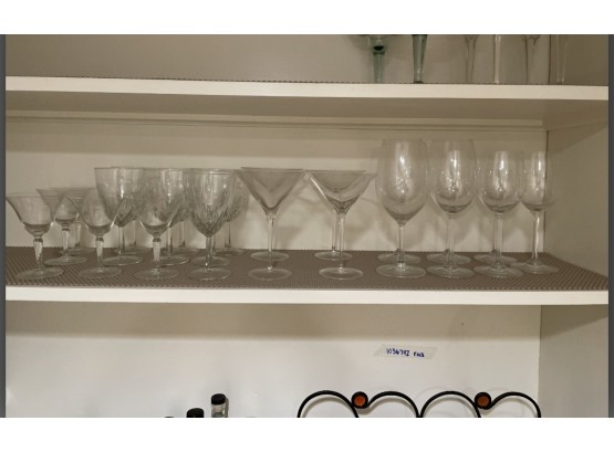 Lot Of 23 Glasses: Stemware For Wine, Martini, & More.