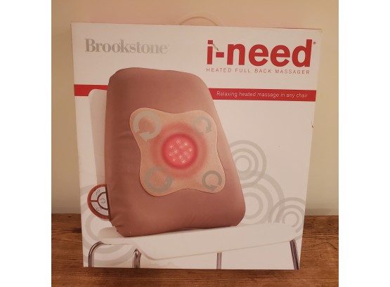 Brookstone I-need Heated Full Back Massager- Relaxing Heated Massage In Any Chairr