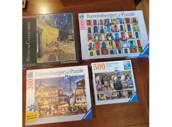 Four Beautiful Puzzles - Three Ravensburger & One Clementoni Van Gogh