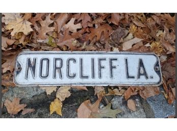 Vintage Original - Metal Street Sign- Norcliff Lane 24' X 6'