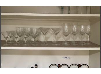 Lot Of 23 Glasses: Stemware For Wine, Martini, & More.