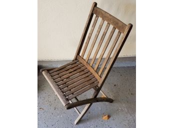 Rustic Wood Folding Chair Circa 1950's.