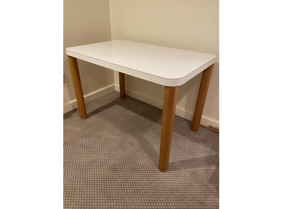 A Laminate Table / Desk  Wooden Legs - 43' X 28' X 29'h